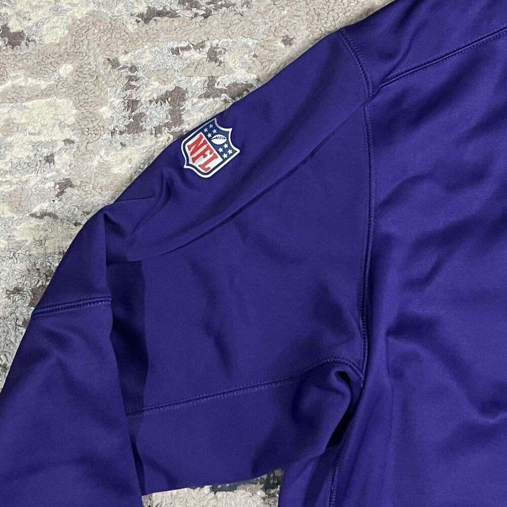 Minnesota Vikings Hoodie Mens 2XL Purple Nike On Field Dri Fit Full Zip NFL - Picture 11 of 11